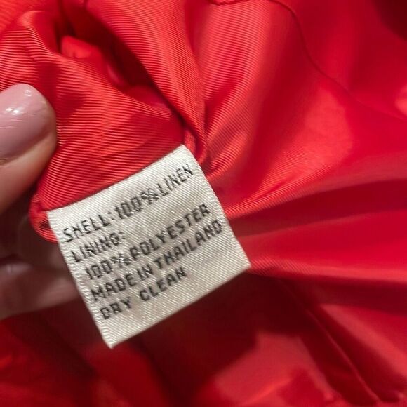 Talbots 100% linen red collared blazer size 8 - Picture 7 of 10